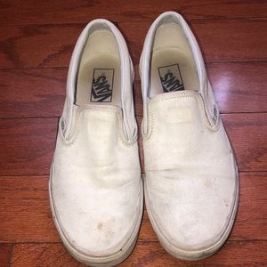 Women’s White slip on vans size 9